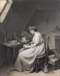 Louis-Léopold Boilly - Junges Mädchen mit ihrem Hund