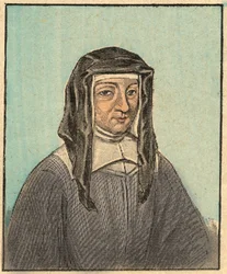 Porträt von Louise de Marillac (1591-1660) - Gravur aus Religiöse Lehre durch die Augen. Wunderbares Album von Louis Maitrejean und Georget Ramond - Frankreich 1910