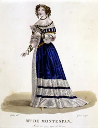 Françoise Athénaïs (Françoise-Athenais) von Rochechouart Mortemart, Marquise de Montespan (oder Madame de Montespan) (1640-1707) - in „Galerie française de femmes célèbres“, Zeichnung von Louis Maris Lante, Paris
