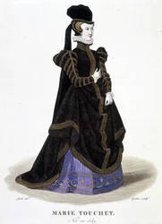 Porträt von Marie Touchet (1549-1638). In „Galerie française de femmes fameuses“