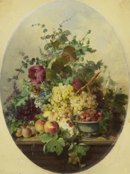 Stillleben mit Früchten und Blumen