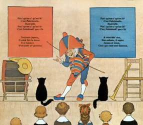 Partitur und Illustration des Kinderliedes Punchinello, 1898