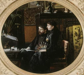 Porträt von Alphonse Daudet 1840-1897 und seiner Frau geb. Julie Allard, 1883