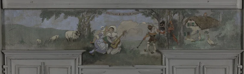 Pierrot und Colombine - Modell für das Esszimmer von Jean Coquelin, Villa Longchamp, Neuilly, ca. 1900