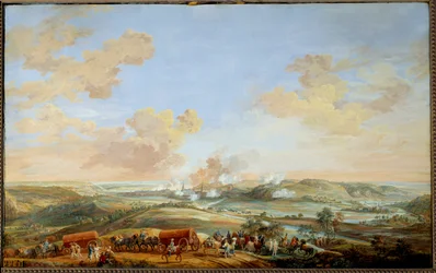 Österreichischer Erbfolgekrieg (1741-1748): „Belagerung der Burgen von Namur durch den Grafen von Clermont vom 24. bis 30. September 1746“ Gouache von Louis Nicolas Van Blarenberghe (1716-1794) 1782. Versailles, Schlossmuseum