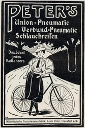 Werbung für Peters pneumatische Fahrradreifen