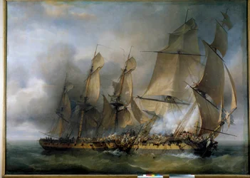 Schlacht zwischen der französischen Fregatte La Bayonnaise und der englischen Fregatte L
