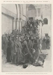 Die sektiererische Unruhe am Heiligen Grab, Jerusalem, 4. November