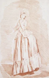 Eine stehende Dame