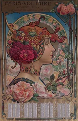 Kalender für 1901 für das Geschäft Paris-Voltaire, Paris, ca. 1900