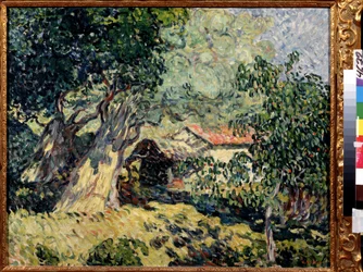 Eine Hütte im Wald