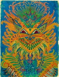 Kaleidoskop-Katzen: Katzenmuster auf Blau