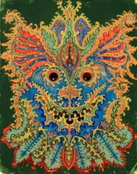 Kaleidoskop-Katzen: Katzenmuster auf Grün