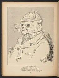 Der Einbrecher, aus S. 72, Louis Wain Jahrbuch