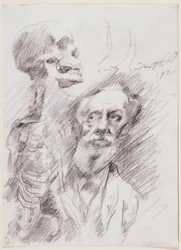 Anatom mit Skelett