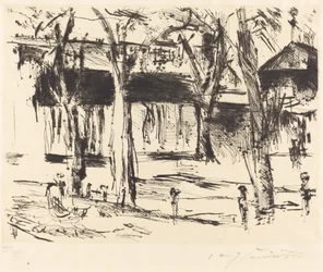 Bahnhof Tiergarten Hof mit Bäumen, 1920-1921