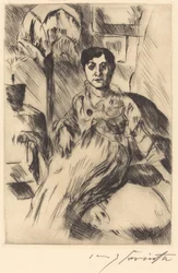 Interieur mit Frau, 1917