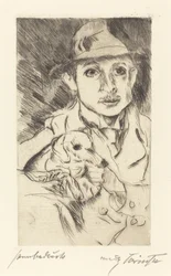 Knabe mit Hund, 1915