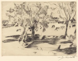 Landschaft mit Kühen