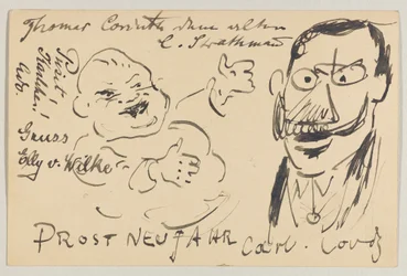 Lovis Corinth an Carl Strathmann: Postkarte, Poststempel 27. Dezember 1904
