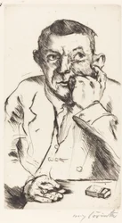 Männliches Bildnis mit aufgestütztem Arm, 1916