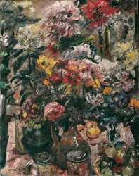 Stillleben mit Chrysanthemen und Amaryllis