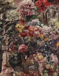 Stillleben mit Chrysanthemen und Amaryllis