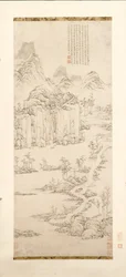 Daoistischer Rückzug in Berg- und Flusslandschaft nach Ni Zan [1301-1374]