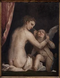 Fontanellato, Labirinto della Masone, Franco Maria Ricci Kunstsammlung: "Venus verbindet Amor die Augen"