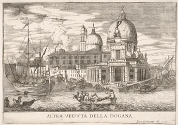 Tafel 61: Ansicht des Zollhauses Dogana da Mar an der Mündung des Canal Grande..., 1703