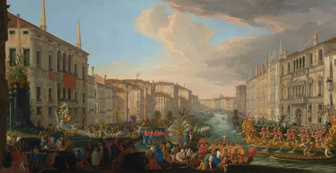 Regatta auf dem Canal Grande zu Ehren von Friedrich IV., König von Dänemark
