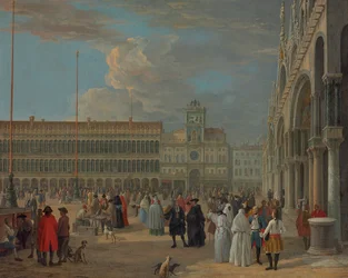 Ansicht der Piazza San Marco mit dem Uhrturm, Venedig