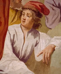 Lykaon, Antenors Sohn, weiht Apollos Dolch in Delphi, Episode aus dem Mythos von Antenor