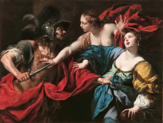 Venus hindert ihren Sohn Aeneas daran, Helena von Troja zu töten