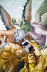 Verdammte in der Hölle, aus dem Freskenzyklus des Jüngsten Gerichts