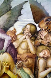 Verdammte in der Hölle, aus dem Freskenzyklus des Jüngsten Gerichts