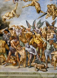 Verdammte in der Hölle, aus dem Freskenzyklus des Jüngsten Gerichts