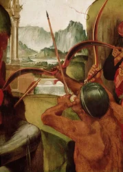 Das Martyrium des heiligen Sebastian, Detail eines Bogenschützen (Detail)