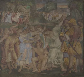 Der Triumph der Keuschheit: Liebe entwaffnet und gebunden Fresken aus dem Palazzo del Magnifico, Siena, 1509