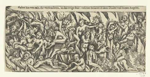 Hölle mit Dämonen und Verdammten im ewigen Feuer