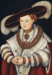 Porträt von Magdalena von Sachsen, Ehefrau des Kurfürsten Joachim II. von Brandenburg, ca. 1529