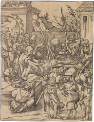 Martyrium des Heiligen Bartholomäus. Aus der Serie Martyrium der zwölf Apostel