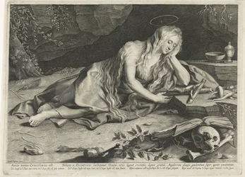 Die reuige Maria Magdalena in einer Höhle