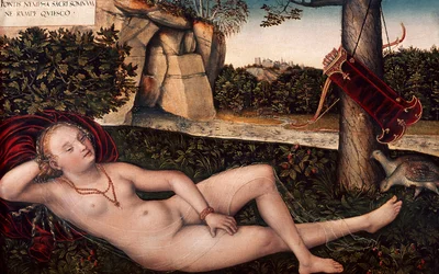 Liegende Diana, von Lucas Cranach der Ältere (1472-1553)
