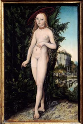 Venus stehend in einer Landschaft