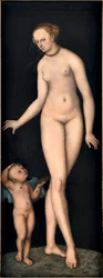 Venus mit Amor dem Honigdieb, von Lucas Cranach dem Älteren (1472-1553)