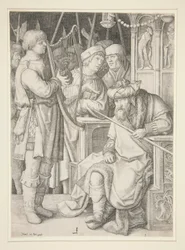 David spielt die Harfe vor Saul