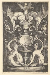Ornamenttafel mit zwei Sirenen, 1528