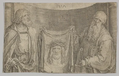 Die heiligen Petrus und Paulus mit dem Schweißtuch der Veronika
