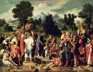 Die Heilung des Blinden von Jericho, zentrales Panel des Triptychons, 1531